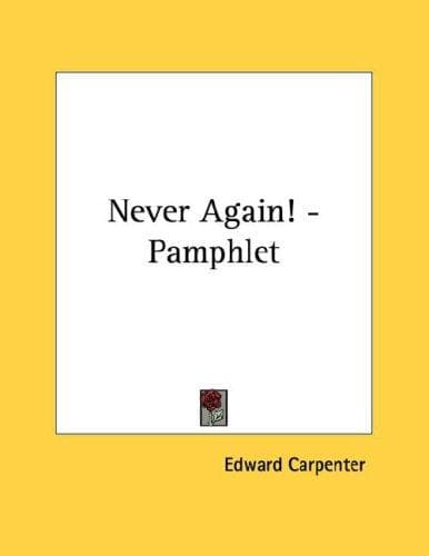 Cover image for Never Again! - Pamphlet
