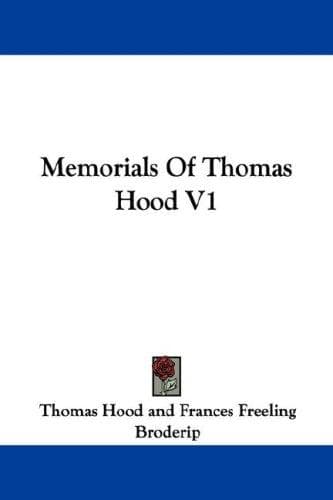 Cover image for Memorials Of Thomas Hood V1