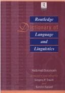 Cover image for Routledge dictionary of language and linguistics
