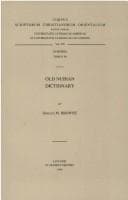 Cover image for Old Nubian dictionary