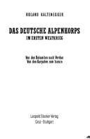 Das Deutsche Alpenkorps im Ersten Weltkrieg