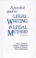 Cover image for A practical guide to legal writing and legal method