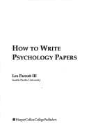 Cover image for How to write psychology papers