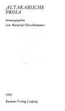 Cover image for Altarabische Prosa