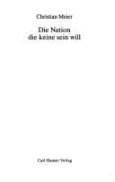 Cover image for Die Nation die keine sein will.