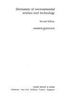 Cover image for Dictionary of environmental science and technology