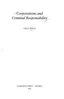 Cover image for Corporations and criminal responsibility
