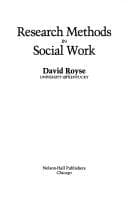 Cover image for Research methods in social work