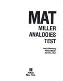 Cover image for MAT, Miller analogies test