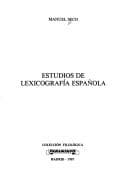 Cover image for Estudios de lexicografía española
