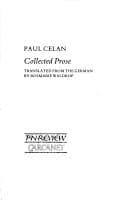 Cover image for Collected prose