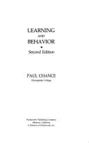 Cover image for Learning and behavior