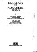 Cover image for Dictionary of accounting terms