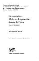 Cover image for Correspondance Alphonse de Lamartine-Aymon de Virieu