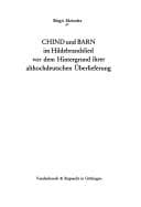 Chind und barn im Hildebrandslied vor dem Hintergrund ihrer althochdeutschen Überlieferung