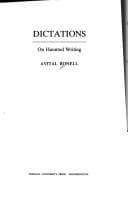 Cover image for Dictations