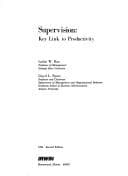 Cover image for Supervision, key link to productivity