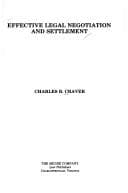 Cover image for Effective legal negotiation and settlement