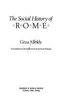 Cover image for The social history of Rome