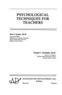 Cover image for Psychological techniques for teachers