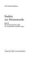Cover image for Studien zur Hermeneutik