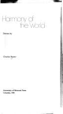Cover image for Harmony of the world