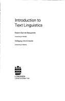 Cover image for Introduction to text linguistics