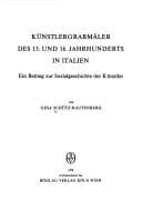 Künstlergrabmäler des 15. und 16. Jahrhunderts in Italien