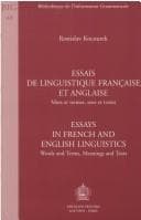 Essais de linguistique française et anglaise