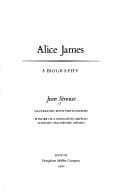 Cover image for Alice James, a biography