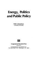 Cover image for Energy, politics, and public policy