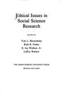 Cover image for Ethical issues in social science research