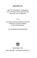 Beowulf und die kleineren Denkmäler der altenglischen Heldensage Waldere und Finnsburg