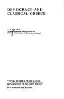 Cover image for Democracy and classical Greece