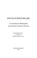 Cover image for Donald Barthelme