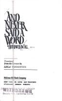 Cover image for And never said a word