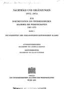 Nächträge und Ergänzungen, 1972-1974