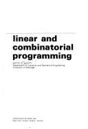 Cover image for Linear and combinatorial programming