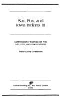 Commission findings on the Sac, Fox, and Iowa Indians