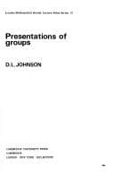 Cover image for Presentations of groups