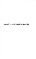 Cover image for Orientation philosophique.