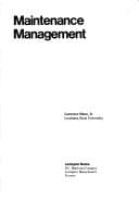 Cover image for Maintenance management