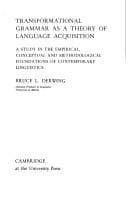 Transformational grammar as a theory of language acquisition