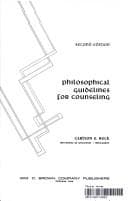 Cover image for Philosophical guidelines for counseling