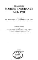 Cover image for Chalmers' Marine Insurance Act 1906