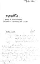 Cover image for Topophilia: a study of environmental perception, attitudes, and values