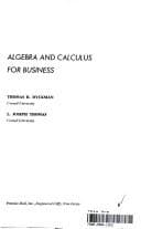 Cover image for Algebra and calculus for business