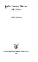 Cover image for English dramatic theories.