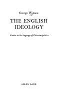 Cover image for The English ideology