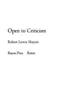 Cover image for Open to criticism.